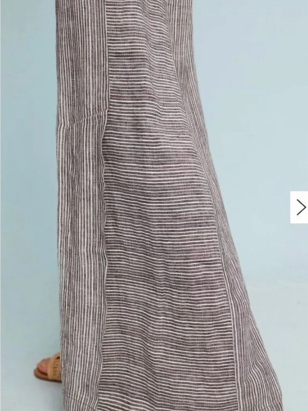 Anthropology Wide-Leg Striped Linen-Blend Pants in Gray Sz 2 - Picture 2 of 8